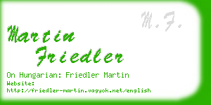 martin friedler business card